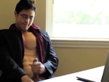 Gay asian stud stroking