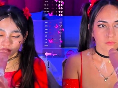 Latin lesbians toying around