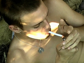 Skinny Yuri Smoke And Wanks His Boner Outdoors