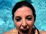 Busty brunette anal solo masturbation