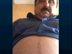 Fat Turkish Grandpa Strokes His Cock