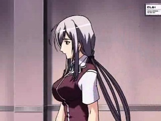 Anime slut gets jizz on her boobs